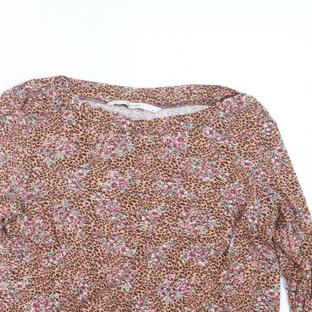Womens UK Size 8 TU Beige Basic T-Shirt