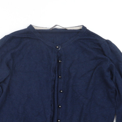 Womens UK Size 8 Marks and Spencer Blue Cape Jumper