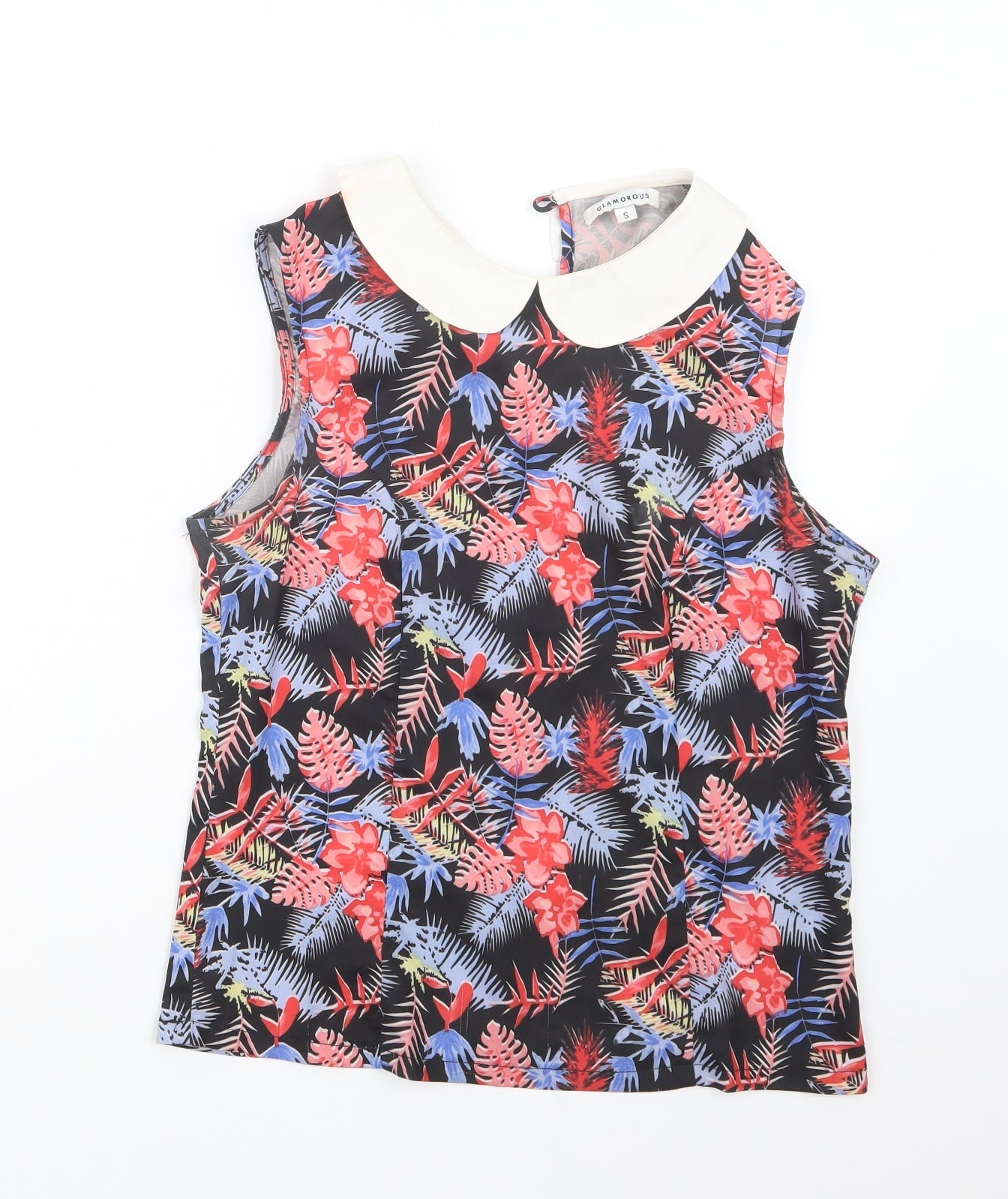 Glamorous Womens Black Floral  Basic Blouse Size S