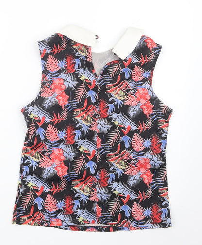 Glamorous Womens Black Floral  Basic Blouse Size S