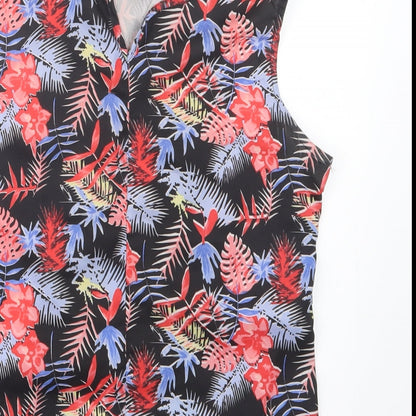 Glamorous Womens Black Floral  Basic Blouse Size S