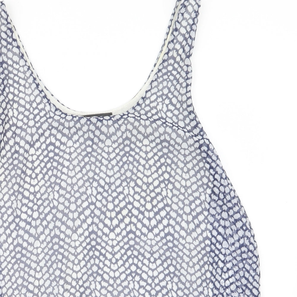 Womens UK Size S Mango Blue Basic Blouse