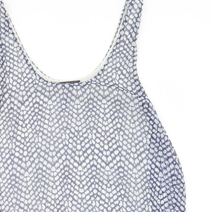 Womens UK Size S Mango Blue Basic Blouse
