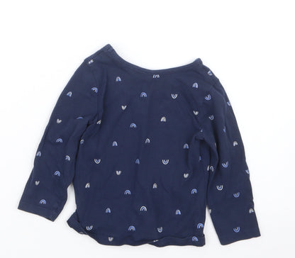 George Boys Blue Geometric  Basic T-Shirt Size 9-12 Months