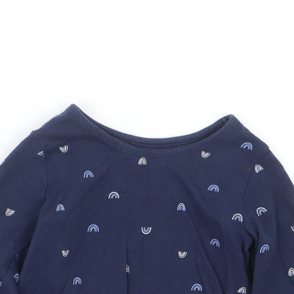 George Boys Blue Geometric  Basic T-Shirt Size 9-12 Months