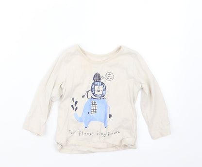 George Boys Beige   Basic T-Shirt Size 9-12 Months