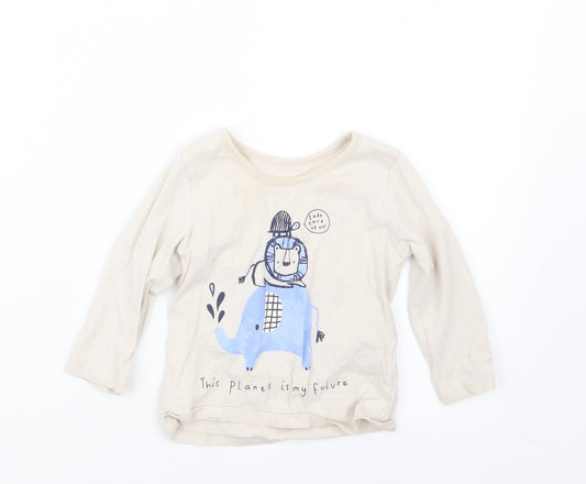 George Boys Beige   Basic T-Shirt Size 9-12 Months