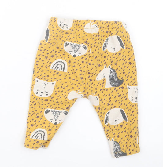NEXT Girls Yellow Geometric  Jogger Trousers Size 3-6 Months