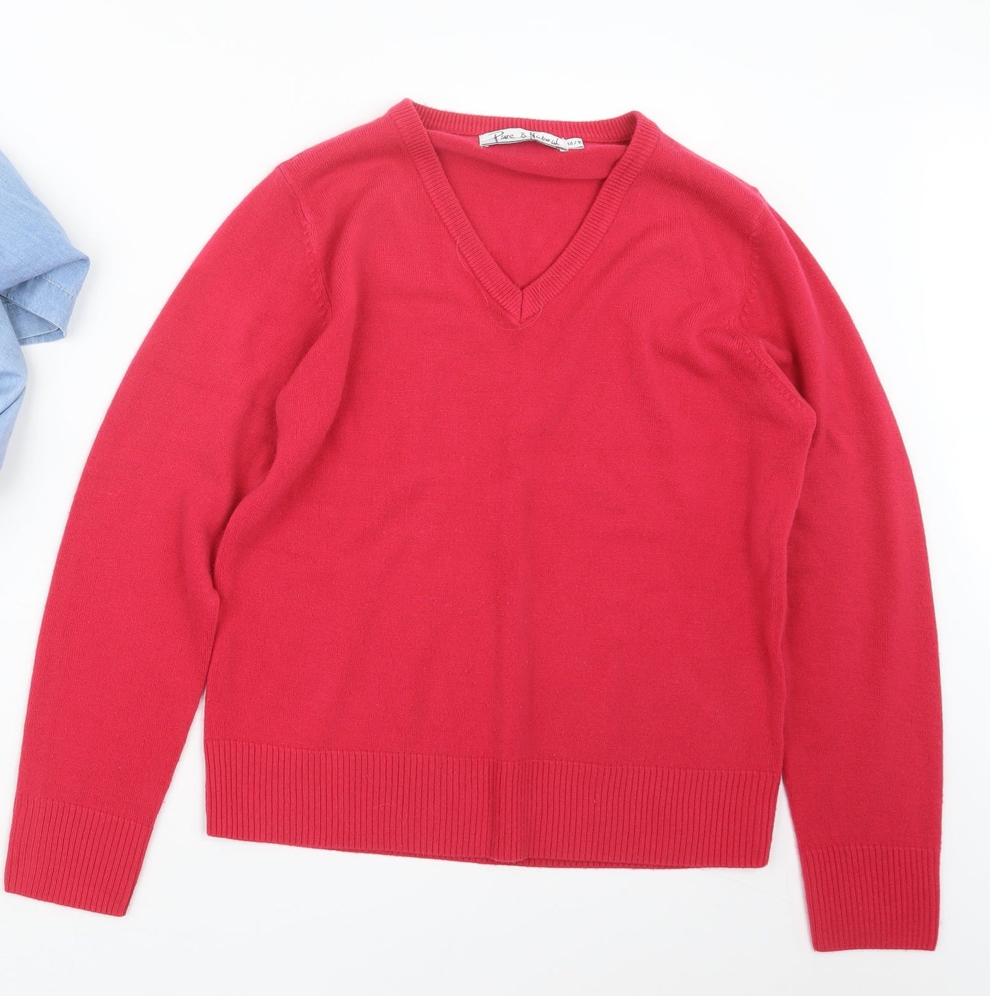 Womens UK Size 14 Pure & Natural Pink Pullover Jumper