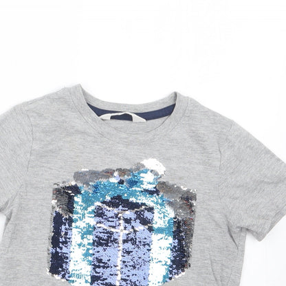 H&M Boys Grey   Basic T-Shirt Size 5-6 Years