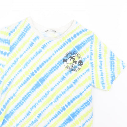 Pep&Co Boys Blue Geometric  Basic T-Shirt Size 11-12 Years