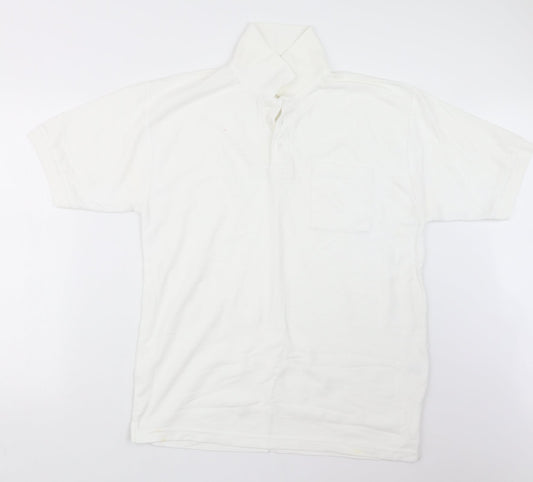 Cedar Hill Mens White    Polo Size L
