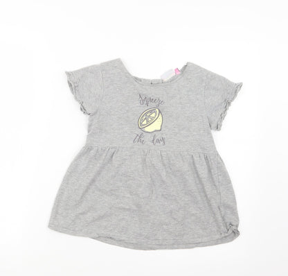hullabaloo Girls Grey   Basic T-Shirt Size 9-10 Years