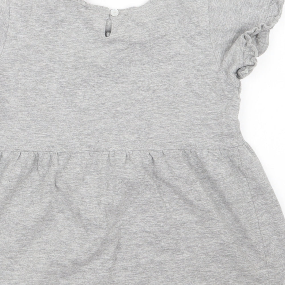 hullabaloo Girls Grey   Basic T-Shirt Size 9-10 Years
