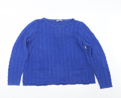 TU Womens Blue  Knit Pullover Jumper Size 14