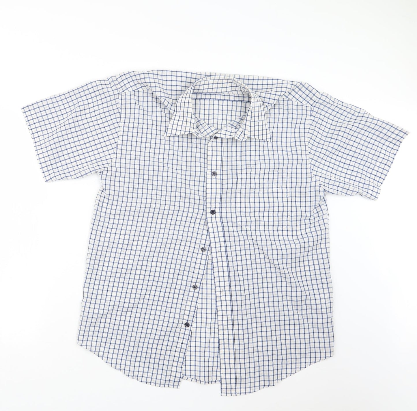 Mens UK Size M Metaphor Blue  Button-Up Short Sleeve Casual Shirt
