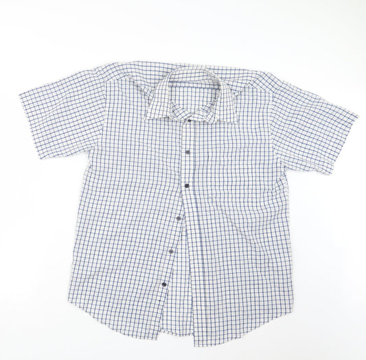 Mens UK Size M Metaphor Blue  Button-Up Short Sleeve Casual Shirt