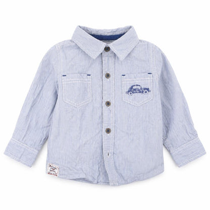 Pumpkin Patch Boys Blue Striped  Basic Button-Up Size 6-9 Months