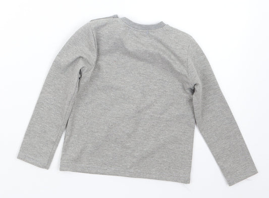 Child Face Boys Grey   Pullover Jumper Size 18-24 Months