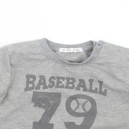 Child Face Boys Grey   Pullover Jumper Size 18-24 Months