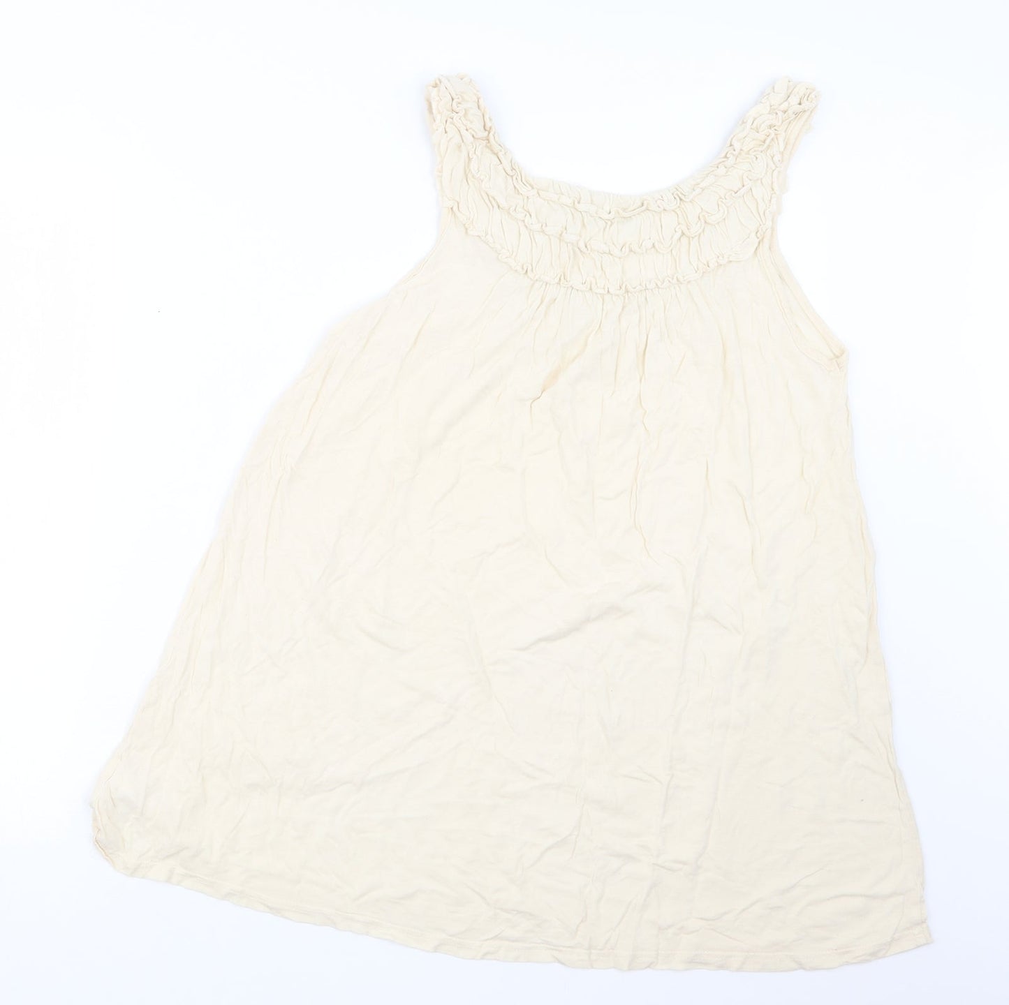 Womens UK Size 14 Topshop Beige Basic T-Shirt