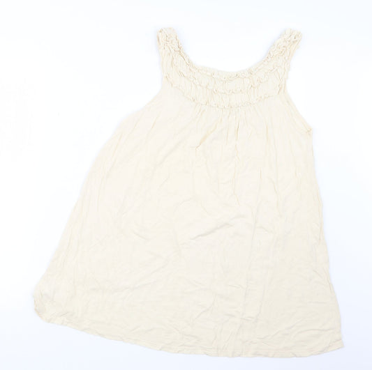Womens UK Size 14 Topshop Beige Basic T-Shirt