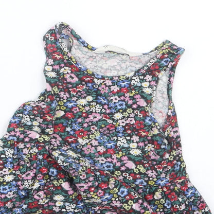 H&M Girls Black Floral  A-Line  Size 2 Years