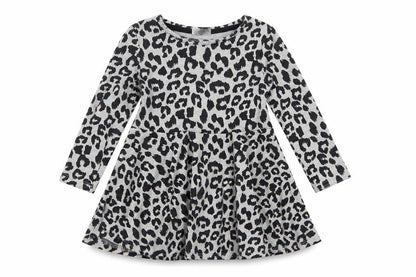 F&F Girls Grey Animal Print  T-Shirt Dress  Size 12-18 Months
