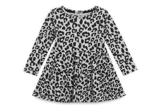 F&F Girls Grey Animal Print  T-Shirt Dress  Size 12-18 Months