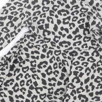 F&F Girls Grey Animal Print  T-Shirt Dress  Size 12-18 Months