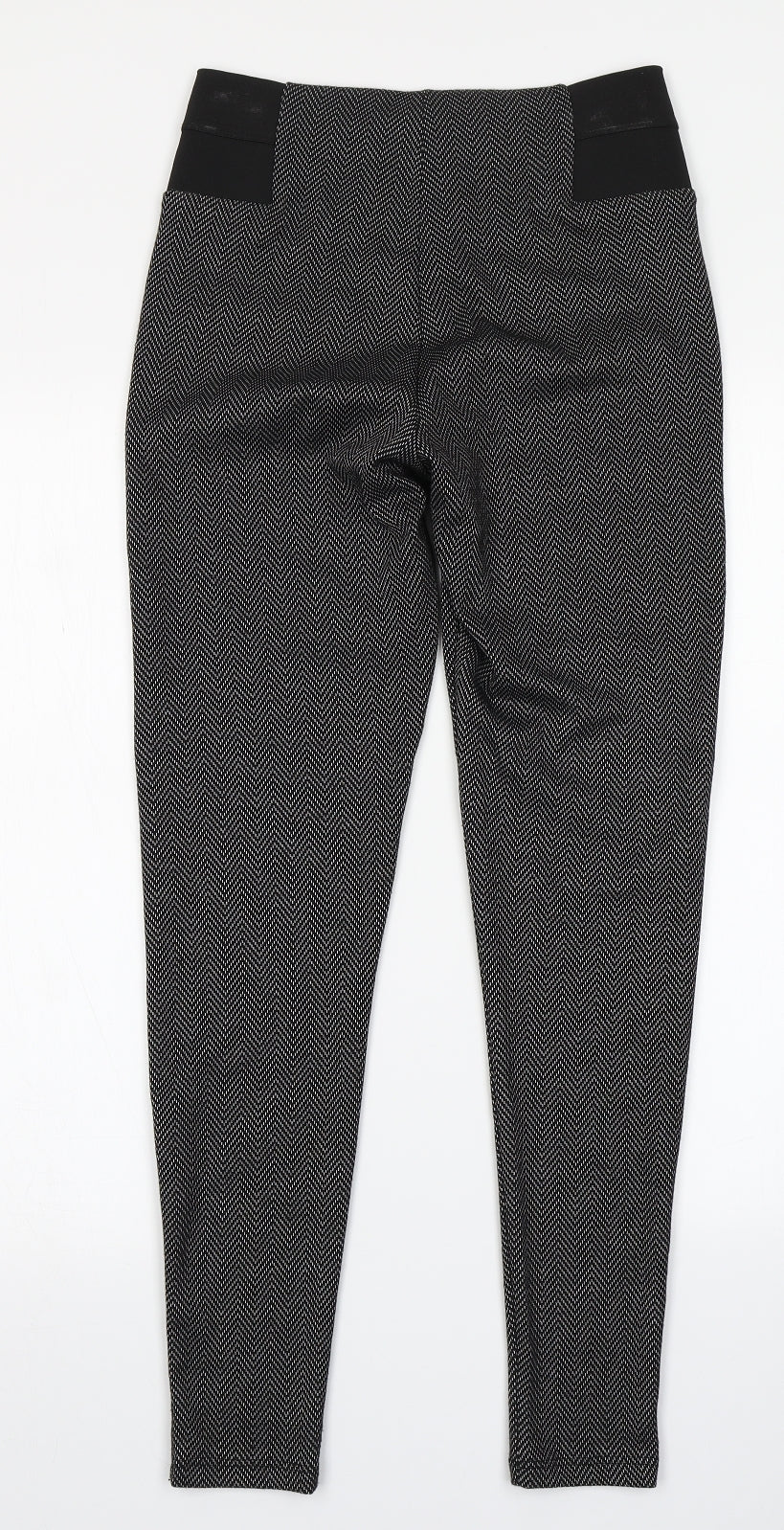 F&F Womens Black Chevron  Capri Leggings Size 8 L26 in