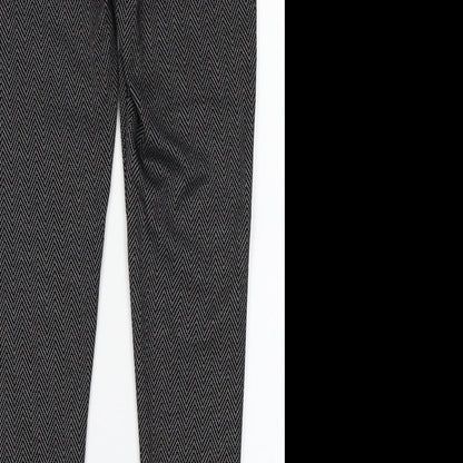 F&F Womens Black Chevron  Capri Leggings Size 8 L26 in