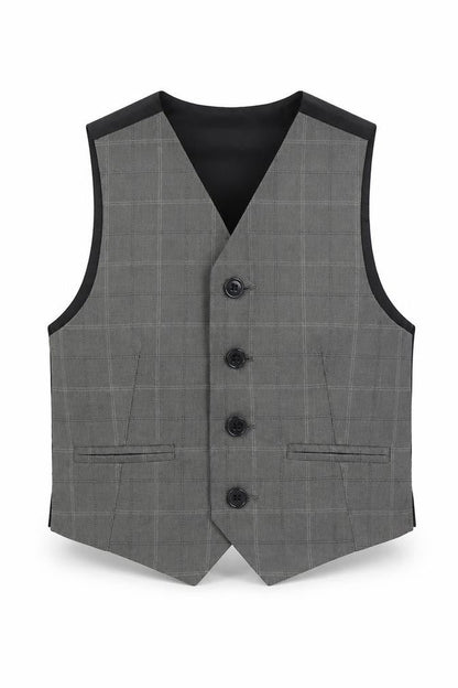 Duck and Cover Boys Grey Plaid  Jacket Waistcoat Size 4 Years