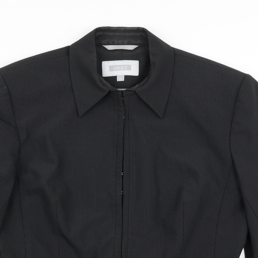 NEXT Womens Black Striped  Jacket Blazer Size 14