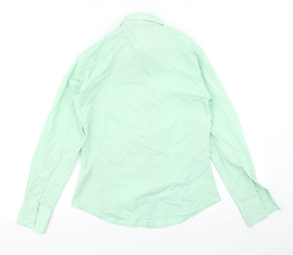 Womens UK Size 6 Premier Green Basic Button-Up