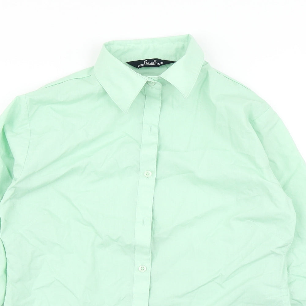 Womens UK Size 6 Premier Green Basic Button-Up
