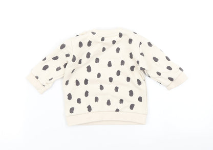 M&S Girls Beige Animal Print  Basic T-Shirt Size 0-3 Months