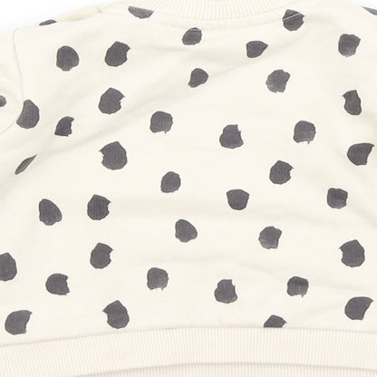 M&S Girls Beige Animal Print  Basic T-Shirt Size 0-3 Months