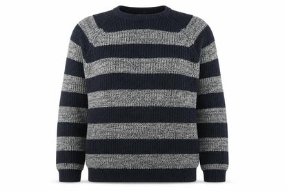 Oak Valley Womens Blue Striped Knit Pullover Jumper Size M