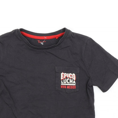 TU Boys Black   Basic T-Shirt Size 7 Years