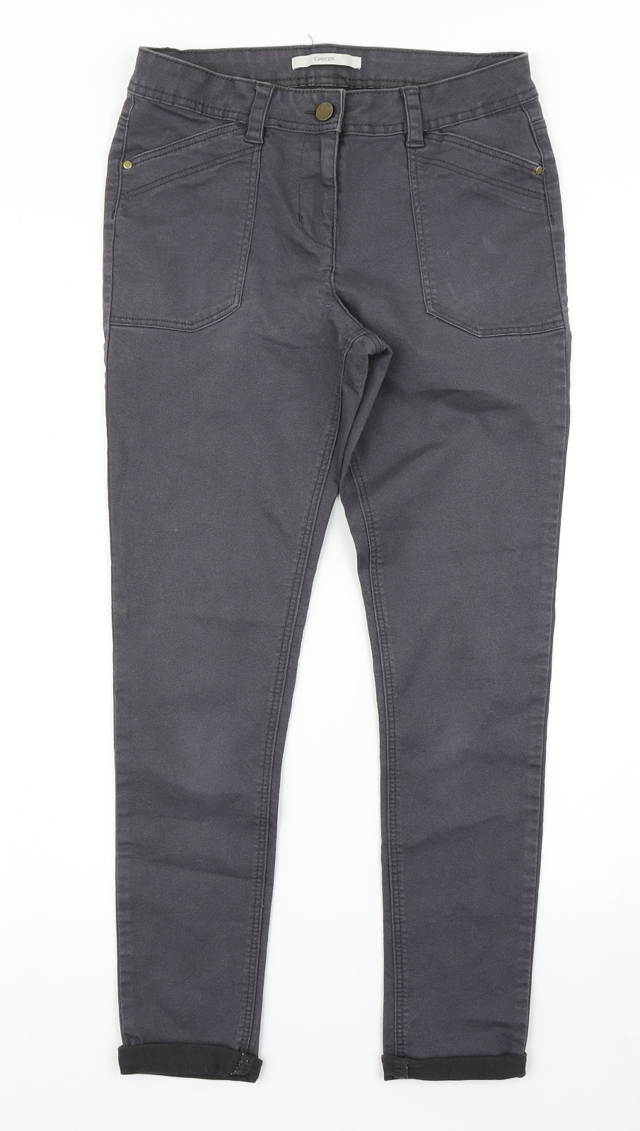 George Womens Black  Denim Skinny Jeans Size 8 L25 in