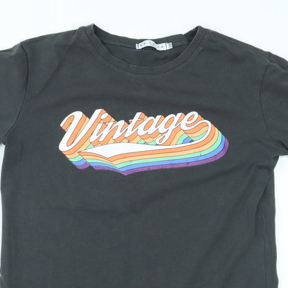 Womens UK Size M By Clara Grey Basic T-Shirt