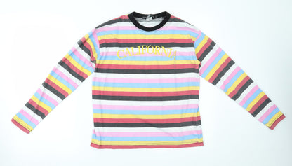 Womens UK Size 8 Daisy Street Multicoloured Basic T-Shirt