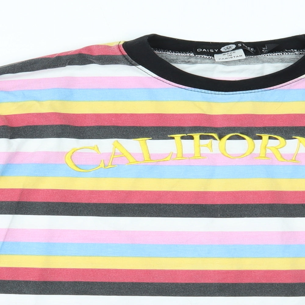 Womens UK Size 8 Daisy Street Multicoloured Basic T-Shirt