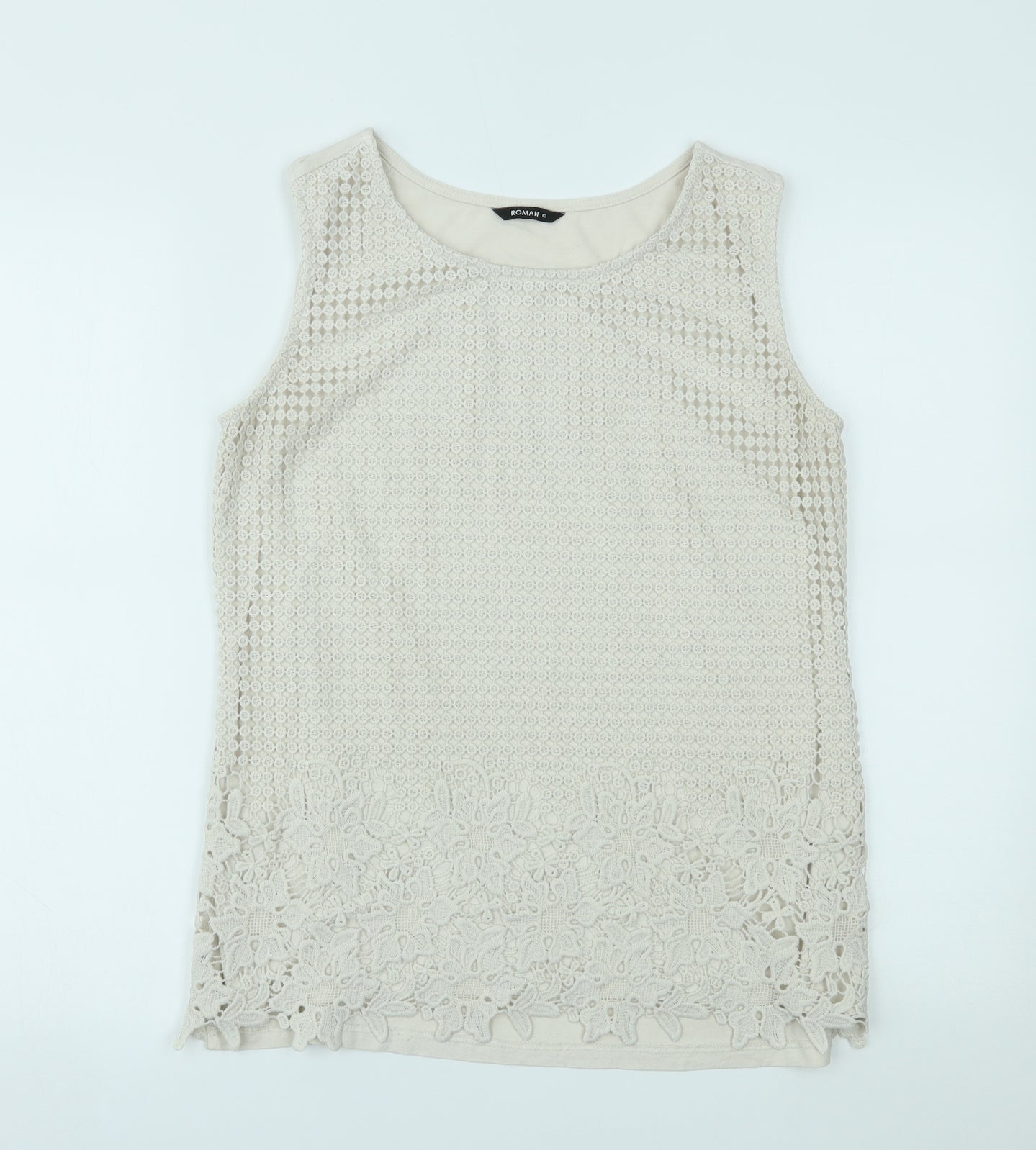 Womens UK Size 12 Roman Beige Basic Tank