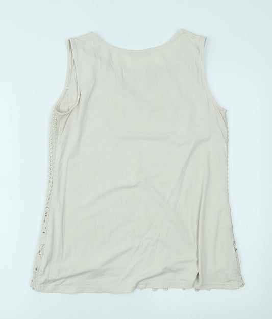 Womens UK Size 12 Roman Beige Basic Tank