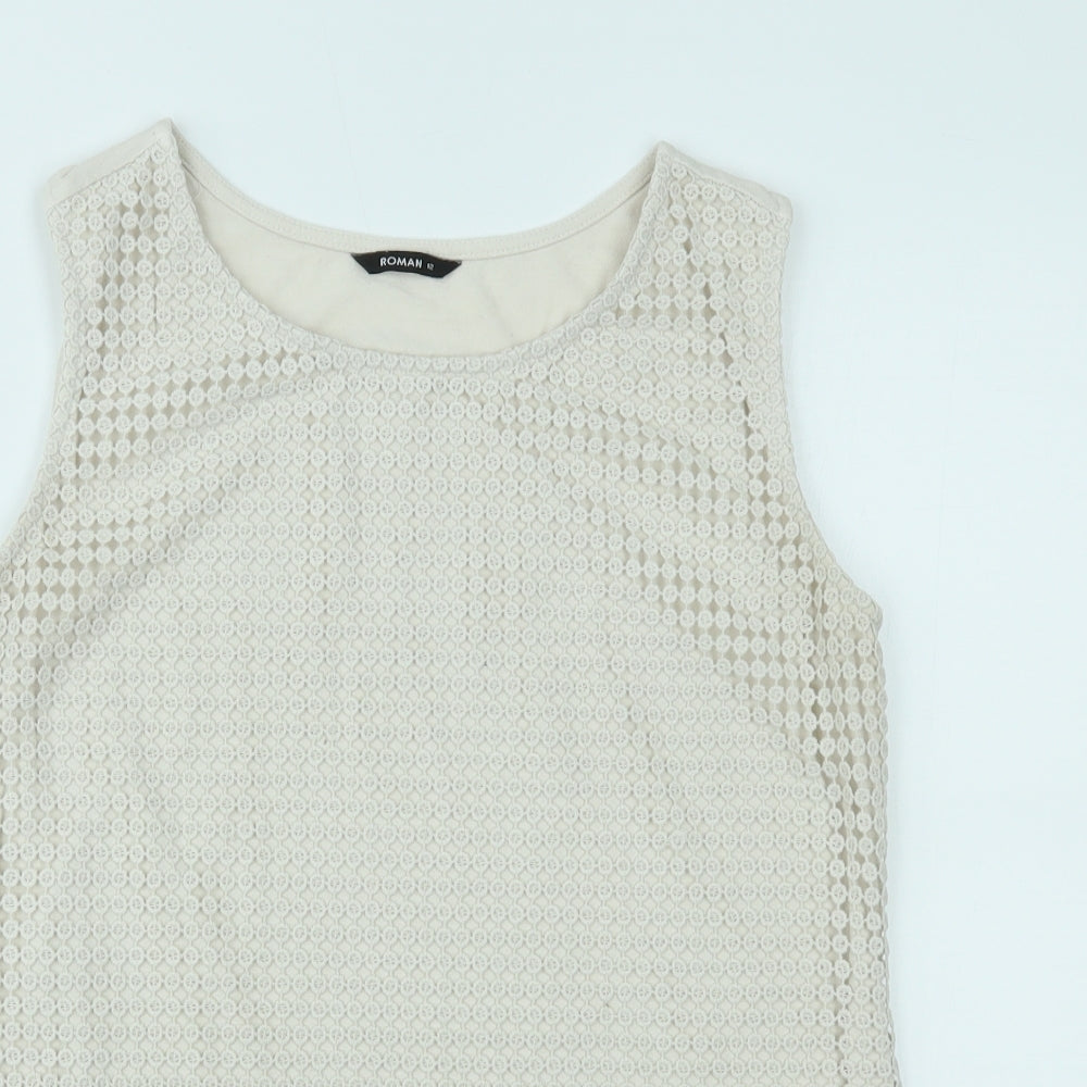 Womens UK Size 12 Roman Beige Basic Tank