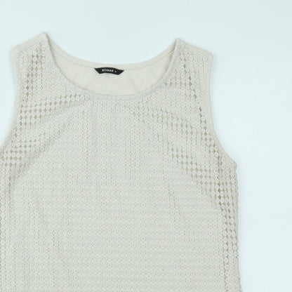 Womens UK Size 12 Roman Beige Basic Tank
