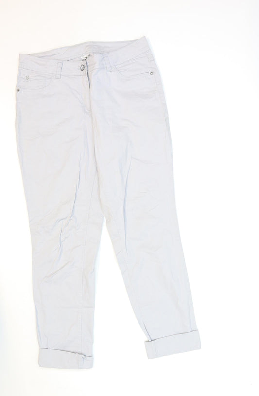 Womens UK Size 12 Up Fashion Regular Fit Chino Grey Trousers