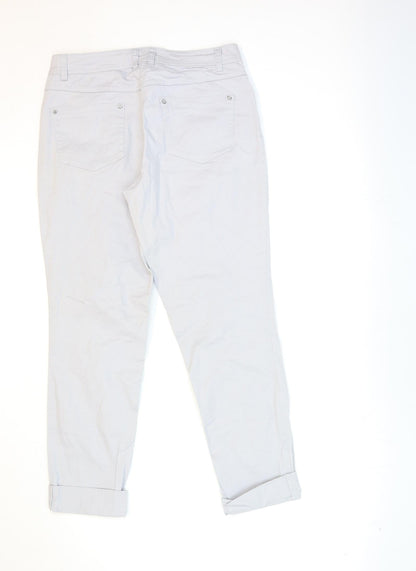 Womens UK Size 12 Up Fashion Regular Fit Chino Grey Trousers